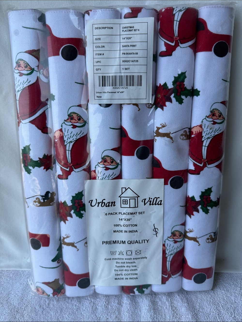 Urban Villa Christmas set of 6 placemats